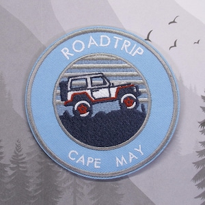Iron On Cape May Road Trip Patch/Embroidered Applique for Jacket Backpack Clothing/Offroad 4x4 Adventure Rig/4WD Emblem/Trail Adventure