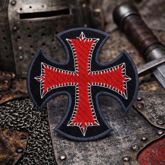 thumbnail image 2 of Custom Athena Brands Templar Shield Embroidered Patch – Iron-On Or Sew-On, Your Name Added, Made In USA 2 of 3
