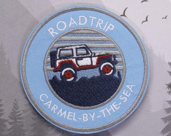 Carmel-By-The-Sea Road Trip Patch/Iron-On Patch/Offroad 4x4 Adventure Rig/4WD/Embroidered Sew-On Applique for Clothing Vest/Jacket Backpacks