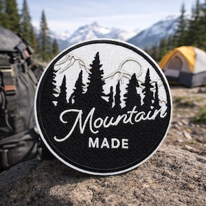 Parche de montaña/Parche termoadhesivo/Senderismo y acampada/Insignia de naturaleza/Regalo para parque/Aplique bordado para coser en ropa, mochilas, chalecos, chaquetas y otros artículos.