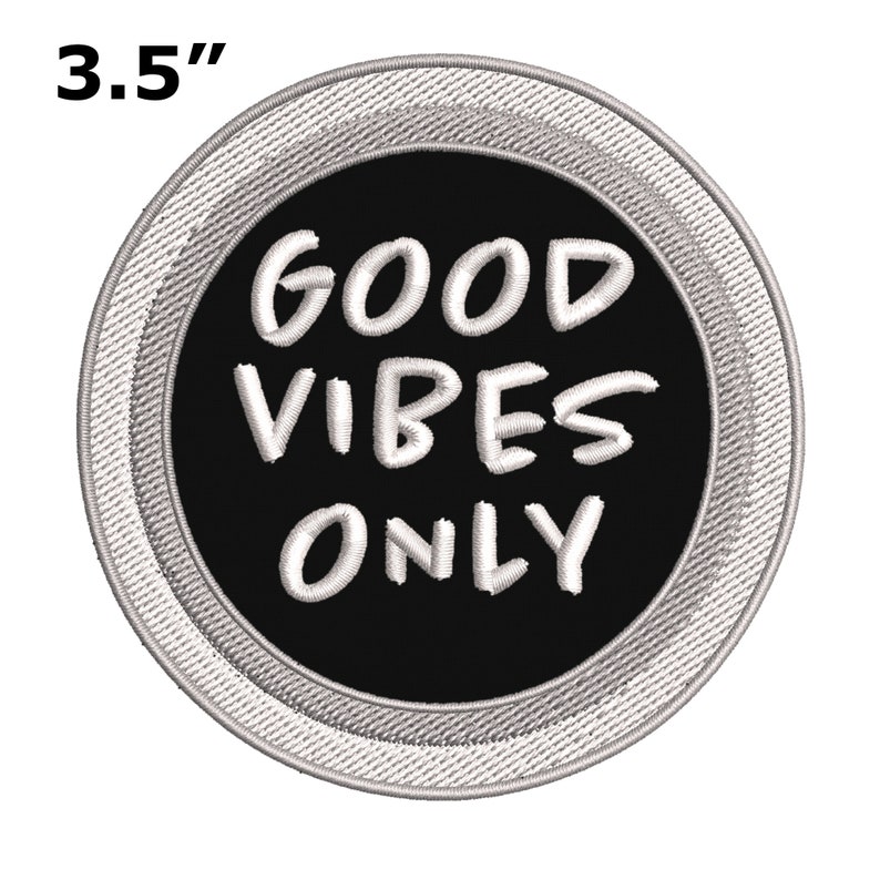 Good Vibes Only Embroidered DIY Iron onSew-on Decorative Patch Badge Emblem Appliques~Explore Wander Adventure Souvenir