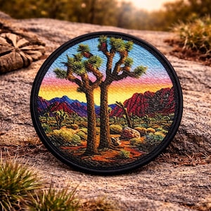 Joshua Tree Patch/Iron-On Patch/Hiking & Camping/National Park Gift/Desert Sunset/Sew-On Applique for Clothing Backpack Vest/Jacket Gear