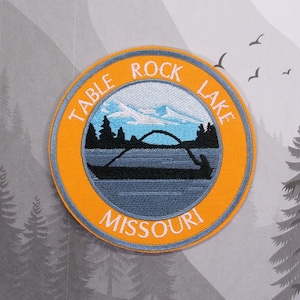 Iron On Table Rock Lake Patch/Souvenir Applique for Jacket & Clothing/Backpack/Missouri Patch/Lake Life Gift/Boating Badge/Outdoor Travel