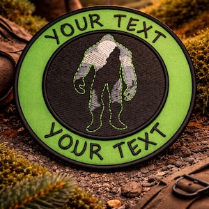 Custom Bigfoot Patch/Iron-On Patch/Personalized Sasquatch Badge/Cryptid Forest Gift/Embroidered Sew-On Applique for Clothing Backpacks Gear