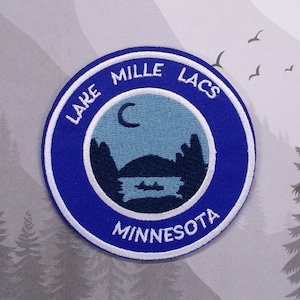 Iron On Lake Mille Lacs Patch/Souvenir Applique for Jacket & Clothing/Backpack/Minnesota Patch/Lake Life Gift/Boating Badge/Outdoor Travel