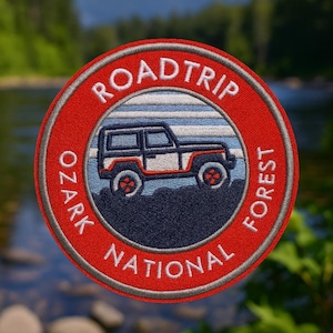 Ozark National Forest Patch/Iron-On Patch/Road Trip/Offroad 4x4 Rig/Trail Adventure/Embroidered Sew-On Applique for Clothing Jacket Backpack