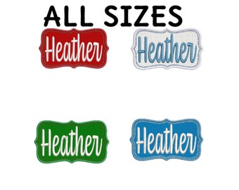 Christmas Name Patch Custom "YOUR NAME" Personalized Stocking Name Tag Embroidered DIY Iron-On Applique, Ornament Baking Cookies Santa Gift