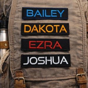 Personalized Iron On Name Tag, Custom Iron On Patch, Custom Iron On Name Tag, Embroidered Hat Patch, Custom vintage iron-on name tag