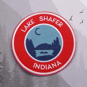 Iron On Lake Shafer Patch/Souvenir Applique for Jacket & Clothing/Backpack/Indiana Patch/Lake Life Gift/Boating Badge/Outdoor Travel