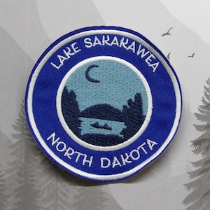 Iron On Lake Sakakawea Patch/Souvenir Applique for Jacket & Clothing/Backpack/North Dakota Patch/Lake Life Gift/Boating Badge/Outdoor Travel