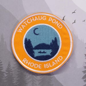 Iron On Watchaug Pond Patch/Souvenir Applique for Jacket & Clothing/Backpack/Rhode Island Patch/Lake Life Gift/Boating Badge/Outdoor Travel