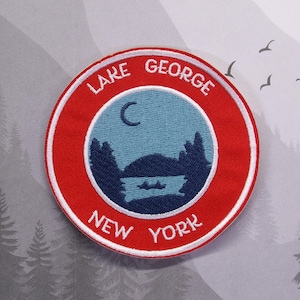 Iron On Lake George Patch/Souvenir Applique for Jacket & Clothing/Backpack/New York Patch/Lake Life Gift/Boating Badge/Outdoor Travel
