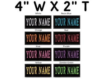 4"x2" Name Patch Custom "Your Name" Personalized Name Tag Embroidered Iron-on/Sew-on Applique Uniform Costume Vest Clothing Backpack
