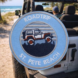 St. Pete Patch/Iron-On Patch/Beach Road Trip Souvenir/4x4 Emblem/Embroidered Sew-On Applique for Clothing Vest/Jacket Hats Backpacks Gear