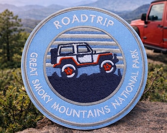 Great Smoky Mountains Patch / Aufnäher zum Aufbügeln / Nationalpark / Bergabenteuer / Wandern & Camping / Aufnäher, gestickt, für Kleidung, Jacke