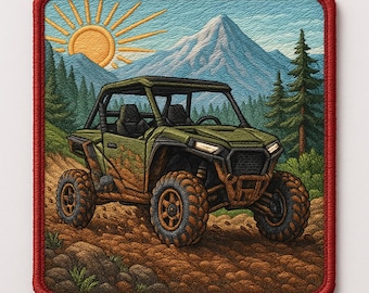 Aplique termocolante para costurar em roupas, coletes, jaquetas, mochilas, veículos UTV, emblemas de montanha, equipamentos Trail Boss e para uso off-road.