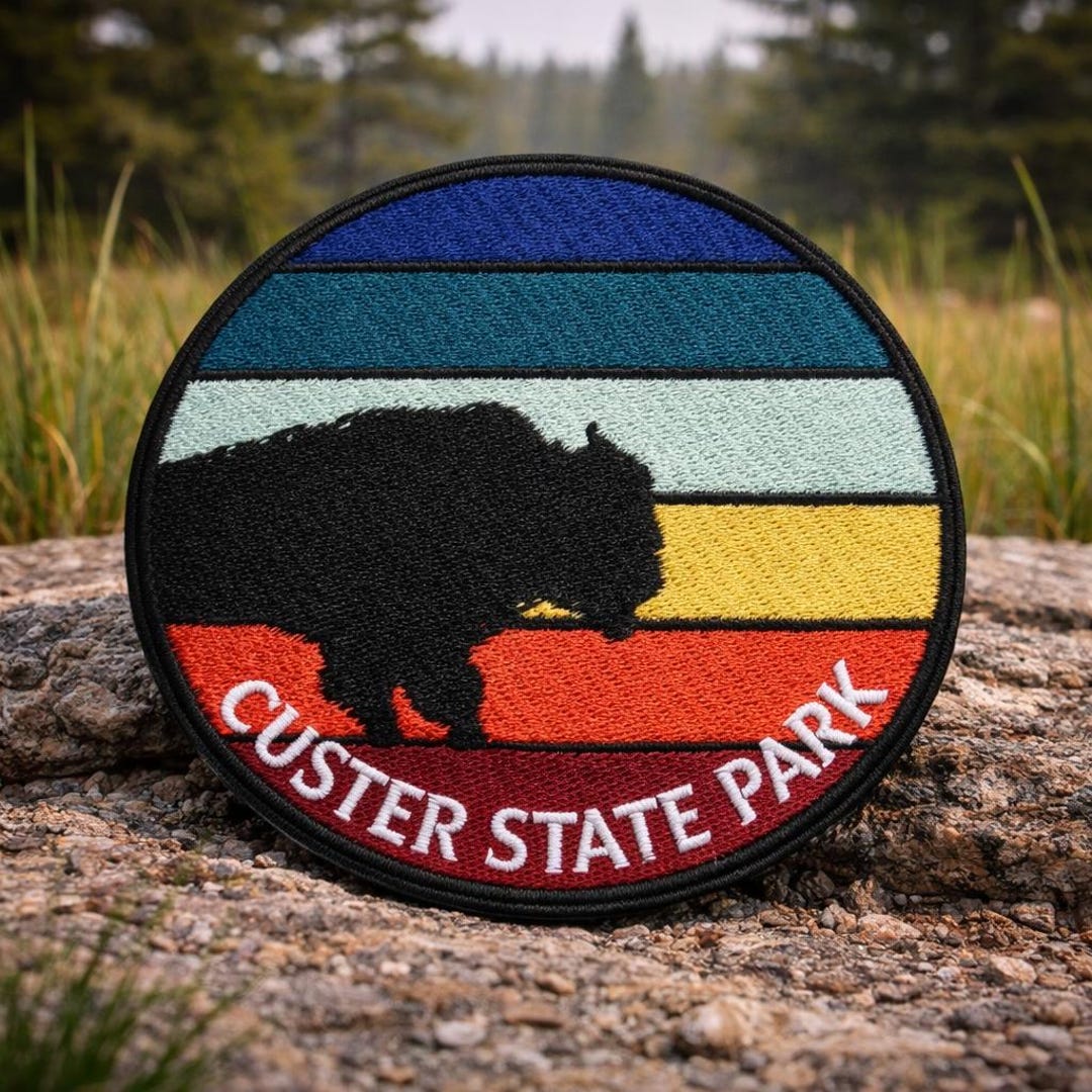 Custer State Park Patch/buffalo Logo/iron-on Patch/wild Animals/nature ...