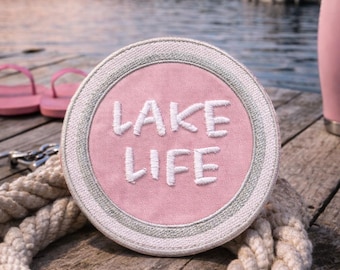 Lake Life Patch/Iron-On Patch/Summer Vibe Souvenir/Camping & Hiking/Embroidered Sew-On Applique for Vest/Jacket Clothing Gear Hats Backpacks