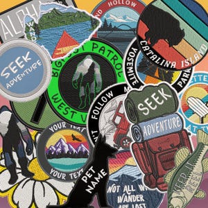 Parche de búfalo, parche con nombre, parche termoadhesivo personalizado, regalos para exteriores, insignia de animal salvaje, aplique bordado para coser en ropa, chalecos, sombreros y mochilas. imagen 7