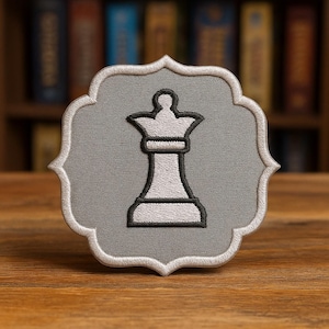 Queen Chess Piece Patch/Iron-On Patch/Chess Club Badge/Strategy Game Gift/Embroidered Sew-On Applique for Clothing Vest/Jacket Backpacks
