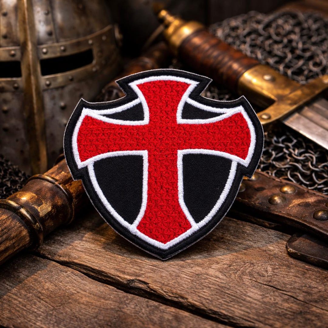 Knight Templar Patch/iron-on Patch/shield Crest/medieval Badge, Coat of ...
