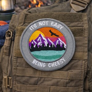 Custom Text Patch w/Mountain/Iron-On Patch/Personalized Gifts//Hiker & Camping/Embroidered Sew-On Applique for Clothing Vest/Jacket Backpack image 4