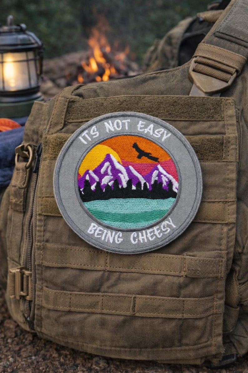 Custom Text Patch w/Mountain/Iron-On Patch/Personalized Gifts//Hiker & Camping/Embroidered Sew-On Applique for Clothing Vest/Jacket Backpack image 4