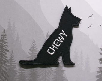 Parche personalizado con nombre de perro, termoadhesivo, razas de perros, bordado para coser en arneses, chalecos, chaquetas, placas personalizadas para perros y pastor alemán.