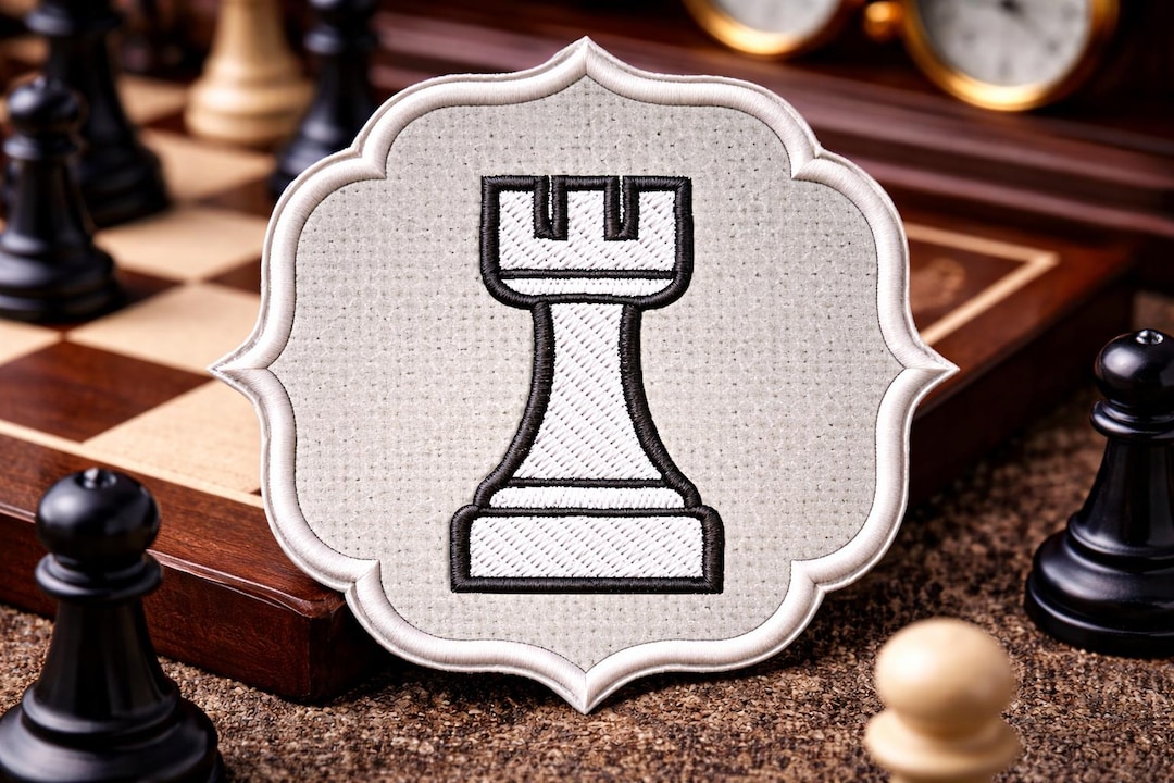 White Rook Chess Piece Patch/iron-on Patch/strategy Board Game/clubs ...