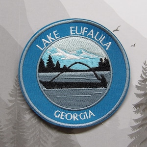 Iron On Lake Eufaula Patch/Souvenir Applique for Jacket & Clothing/Backpack/Georgia Patch/Lake Life Gift/Boating Badge/Outdoor Travel Patch