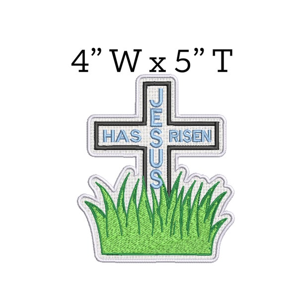 Jesus Has Risen Easter Patch Embroidered DIY Iron-on/Sew-on DIY Applique Badge Backpack Vest Jacket Jeans Clothing Bag Springtime Religious