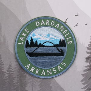 Iron On Lake Dardanelle Patch/Souvenir Applique for Jacket & Clothing/Backpack/Arkansas Patch/Lake Life Gift/Boating Badge/Outdoor Travel