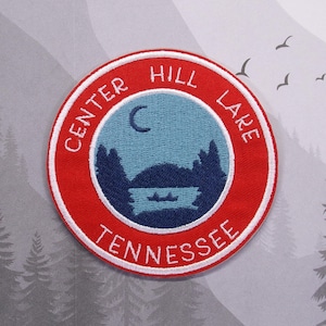 Iron On Center Hill Lake Patch/Souvenir Applique for Jacket & Clothing/Backpack/Tennessee Patch/Lake Life Gift/Boating Badge/Outdoor Travel