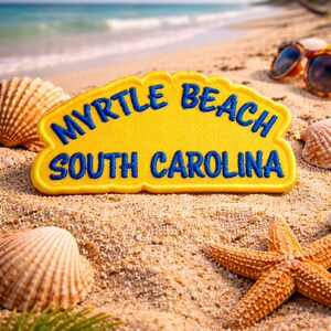 Myrtle Beach South Carolina Patch/Iron-On Patch/Fun Vacation Souvenir/Embroidered Sew-On Applique for Clothing Vest/Jacket Hats Backpack