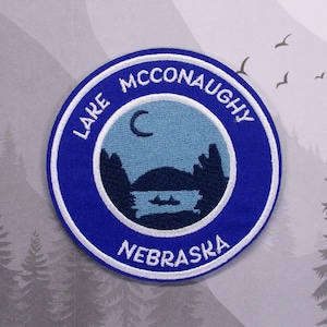 Iron On Lake McConaughy Patch/Souvenir Applique for Jacket & Clothing/Backpack/Nebraska Patch/Lake Life Gift/Boating Badge/Outdoor Travel