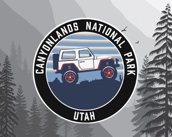 3.5" Canyonlands National Park Utah SUV 4x4 Car Truck Window Bumper Die Cut Vinyl Decal Sticker Laptop Computer Nature Souvenir Outdoor