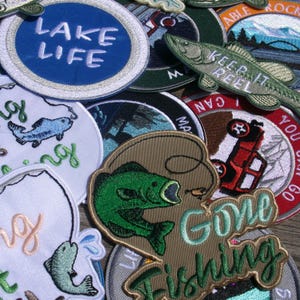 Custom Text Patch w/Mountain/Iron-On Patch/Personalized Gifts//Hiker & Camping/Embroidered Sew-On Applique for Clothing Vest/Jacket Backpack image 11