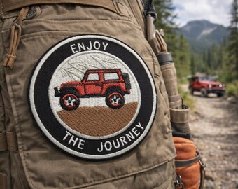 Enjoy The Journey Patch/Iron-On Patch/Road Trip/Offroad 4x4 Rig/Trail Adventure/Embroidered Sew-On Applique for Clothing Jacket Hat Backpack