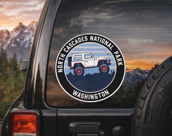 North Cascades National Park Sticker Decal/Washington Nature Souvenir for SUV Car Truck Window Bumper Graphics Die cut Vinyl Sticker Decal