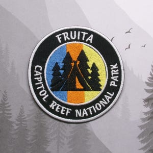 Iron On Capitol Reef Patch Fruita Edition, Embroidered Adventure Badge for Backpack Jacket, SunsetTrail, Wilderness Patch, National Park