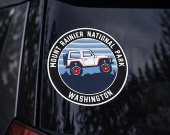 Mount Rainier National Park Sticker/Washington Adventure Vinyl Decal/Travel Souvenir/Waterproof Decal for Laptop Water Bottle Car Window