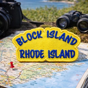 Block Island Rhode Island Patch/Iron-on Patch/Nature Badge/Embroidered Sew-On Applique for Clothing Vest/Jacket Hat Backpack Tote Bags Gear