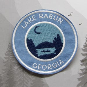 Iron On Lake Rabun Patch/Souvenir Applique for Jacket & Clothing/Backpack/Georgia Patch/Lake Life Gift/Boating Badge/Outdoor Travel