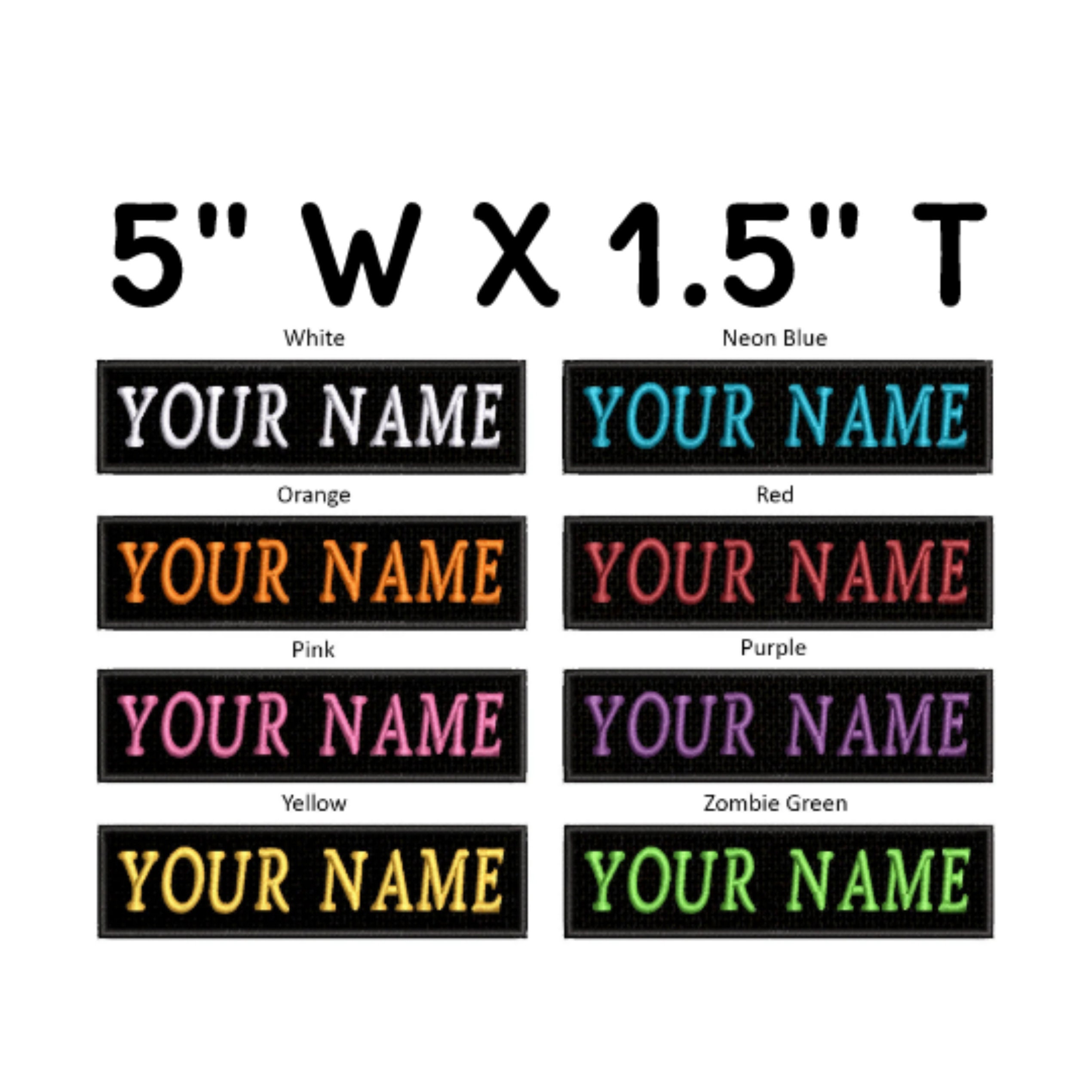 Name Embroidery Patch, Custom Patches Name, Green Name Patches