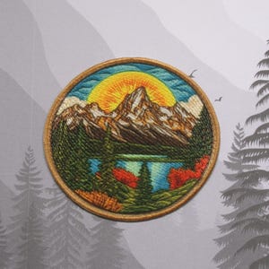 Grand Teton National Park Patch Embroidered DIY Iron-on/Sew-on DIY Applique Badge Backpack Vest Jacket Jeans Clothing Travel Souvenir Gift