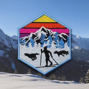 Alpine Skier Patch/Iron-On Patch/Cross Country Ski Gift/Sports Skiing/Embroidered Sew-On Applique for Clothes Vest/Jacket Backpack Gear Hats