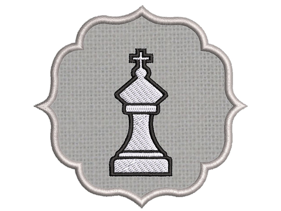 White King Chess Piece Patch Embroidered DIY Iron-on/sew-on Applique ...