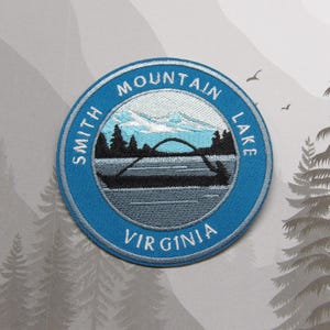 Iron On Smith Mountain Lake Patch/Souvenir Applique for Jacket & Clothing/Backpack/Virginia Patch/Lake Life Gift/Boating/Outdoor Travel