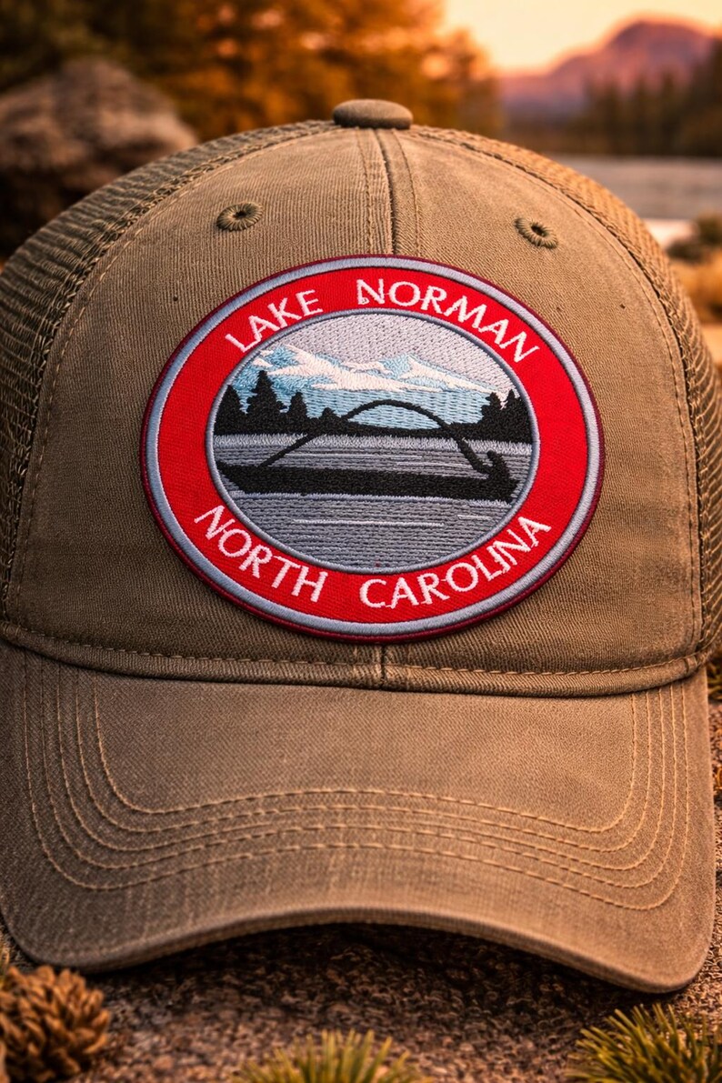 Lake Norman Patch/Iron-On Patch/North Carolina Souvenir Gift/Fishing Fish/Embroidered Sew-On Applique for Clothing Vest/Jacket Hats Backpack image 3