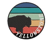Yellowstone National Park Buffalo Patch Embroidered DIY Iron-on Applique, Nature Badge, Travel Souvenir Gift, Vest Clothing Jeans Backpack